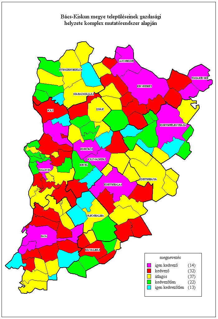 Bcs-Kiskun megye teleplseinek gazdasgi helyzete komplex mutatrendszer alapjn